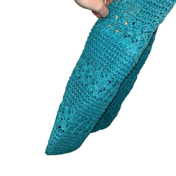 Capelli Teal turquoise straw cocounut shell beach pool should cross body… - Picture 3 of 4